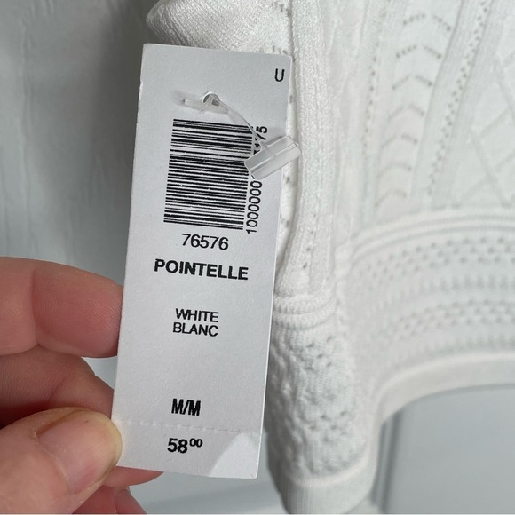 Babaton Pointelle Cropped Sweater Tank in White M - Picture 12 of 12